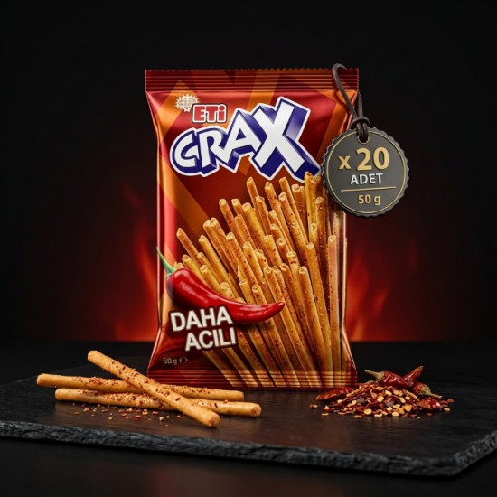 Eti Crax Daha Acılı 50 gr 20 adet